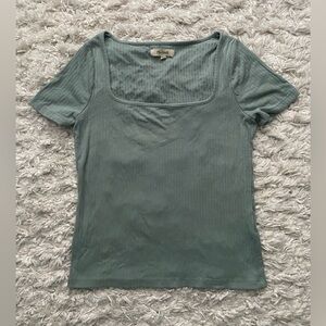 Ribbed Square-necked Madewell Cropped Tee